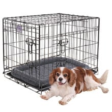 Hammertone Grey Steel Mobile Pet Crate